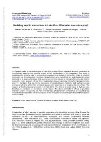 Modeling Trophic Interactions in Lake Kivu