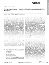Synthesis and Optical Properties of Gold Nanodecahedra with Size Control**
