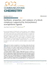 Synthesis, Properties, and Catalysis of P-Block Complexes Supported by Bis