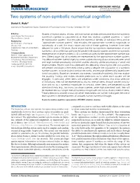Two Systems of Non-Symbolic Numerical Cognition