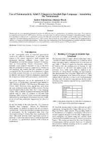 Use of Nonmanuals by Adult L2 Signers in Swedish Sign Language – Annotating the Nonmanuals
