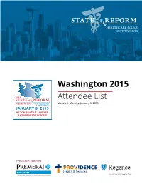 Washington 2015 Attendee List