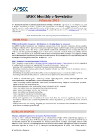 APSCC Monthly E-Newsletter