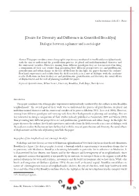 [Desire for Diversity and Difference in Gentrified Brooklyn] Dialogue Between a Planner and a Sociologist