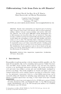 Differentiating Code from Data in X86 Binaries