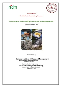 “Disaster Risk, Vulnerability Assessment and Management”
