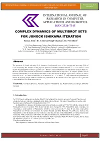 International Journal of Research in Computer Applications and Robotics Issn 2320-7345 Complex Dynamics of Multibrot Sets Fo