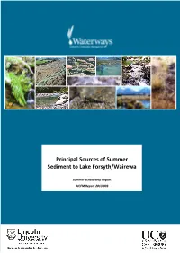 Principal Sources of Summer Sediment to Lake Forsyth/Wairewa