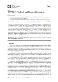 COVID-19 Pandemic and Financial Contagion
