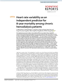 Heart Rate Variability As an Independent Predictor for 8-Year