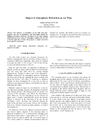 Impact of Atmospheric Refraction on Asr Time