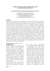 Informal Learning and Nonformal Education in Rante Limbong Community
