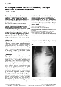 Pneumoperitoneum: an Unusual Presenting Finding of Perforated Appendicitis in Children Levent Duman
