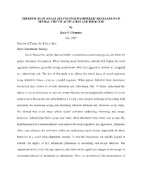 THE EFFECTS of SOCIAL STATUS on DOPAMINERGIC REGULATION of NEURAL CIRCUIT ACTIVATION and BEHAVIOR by Katie N. Clements July, 2017 Director of Thesis: Dr