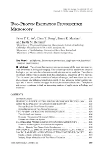 Two-Photon Excitation Fluorescence Microscopy