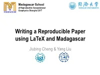 Writing a Reproducible Paper Using Latex and Madagascar