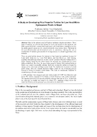 A Study on Developing Pico Propeller Turbine for Low Head Micro Hydropower Plants in Nepal
