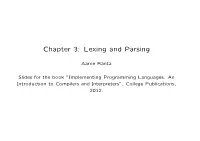 Chapter 3: Lexing and Parsing