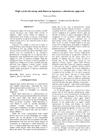 High Vowels Devoicing and Elision in Japanese: a Diachronic Approach