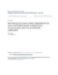 Knowledge and Users' Preferences Of