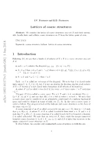 Lattices of Coarse Structures