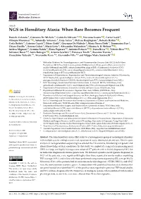 NGS in Hereditary Ataxia: When Rare Becomes Frequent