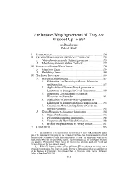 Are Browse-Wrap Agreements All They Are Wrapped up to Be? Ian Rambarran* Robert Hunt†