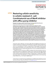 Combinatorial Use of Marr Inhibitor with Efflux Pump Inhibitor