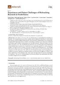 Experiences and Future Challenges of Bioleaching Research in South Korea