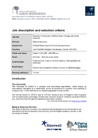 Job Description and Person Specificationselection Criteria