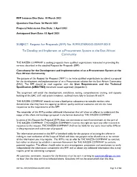 RFP Issuance Due Date: 18 March 2021