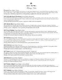 Tasting Notes