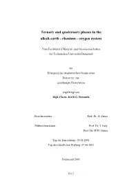 Ternary and Quaternary Phases in the Alkali-Earth - Rhenium - Oxygen System