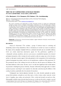 The Use of Copper Indicator Electrodes in Voltammetric Analysis (A Review)*