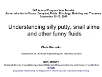 Understanding Silly Putty, Snail Slime and Other Funny Fluids