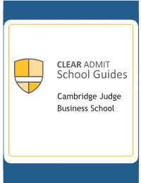 Clear Admit School Guide: Cambridge Judge Business School