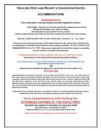 Daily Complimentary Self-Parking for ATTENDEES STAYING at THE
