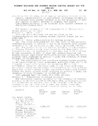 HIGHWAY-RAILROAD and HIGHWAY BRIDGE CAPITAL BUDGET ACT for 1982-83 Act of Dec
