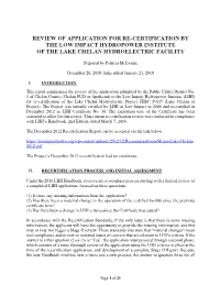 Lake Chelan Recertification Review Report 2018