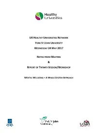 Mental Wellbeing – a Whole System Approach