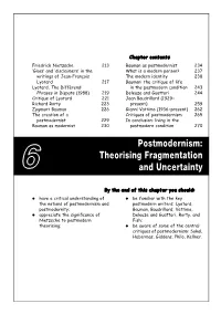 Postmodernism: Theorising Fragmentation and Uncertainty