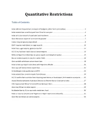 Quantitative Restrictions