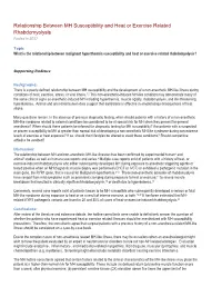 Relationship Between MH Susceptibility and Heat Or Exercise Related Rhabdomyolysis Posted in 2017