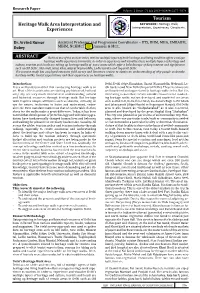 Tourism ABSTRACT Heritage Walk Area Interpretation and Experiences
