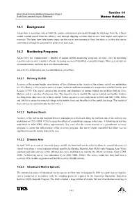14.1 Background 14.2 Monitoring Programs
