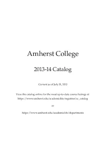 Amherst College Catalog Section I.Pdf