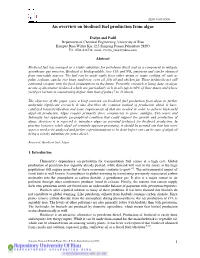 An Overview on Biodiesel Fuel Production from Algae