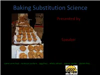 Baking Substitution Science