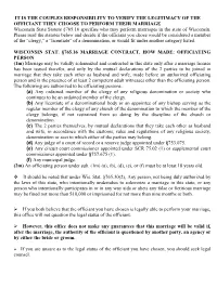 It Is the Couples Responsibility to Verify the Legitimacy Of