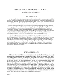 John's Schools & Why Men Pay For